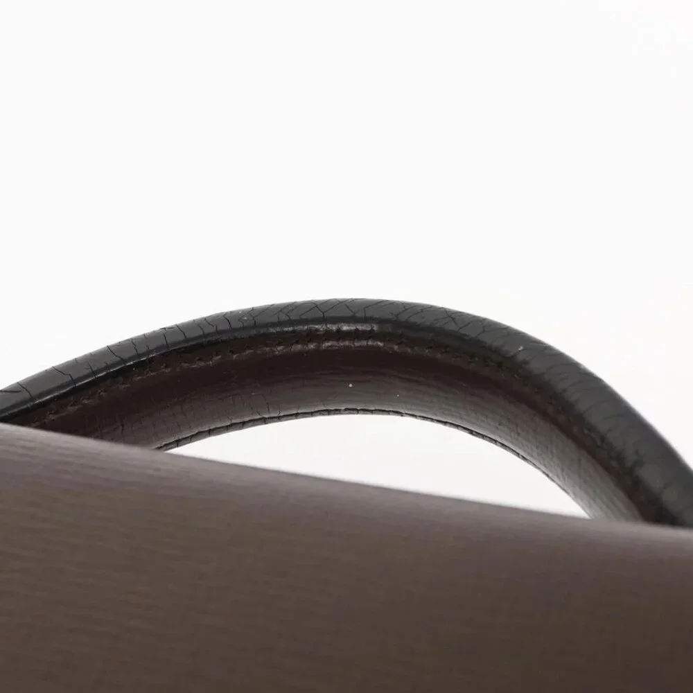 LOEWE Briefcase Leather Dark Brown Auth bs29533